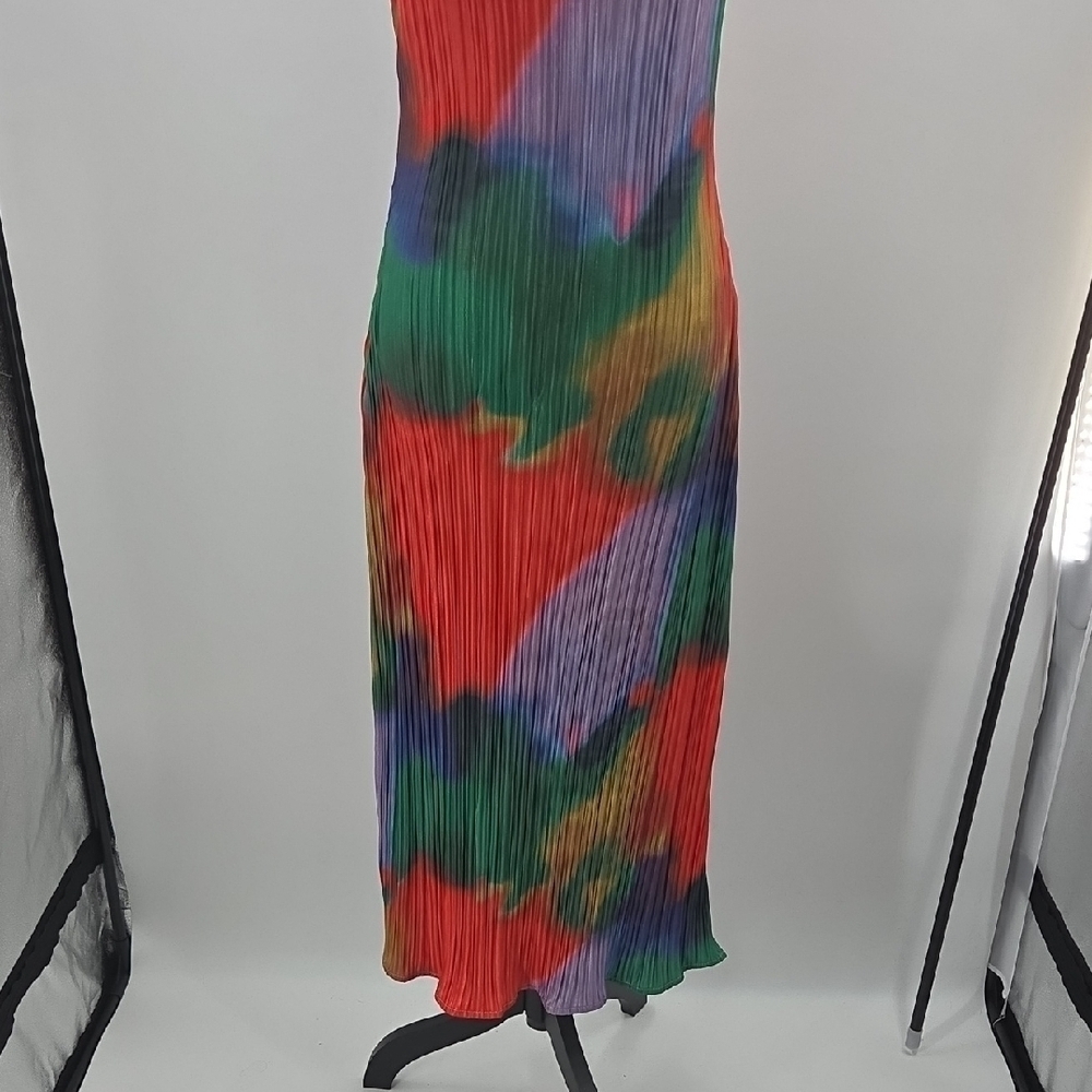 Colorful Pleated Maxi Dress - Picture 4 of 16